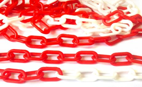 Chain 3mm - white / red