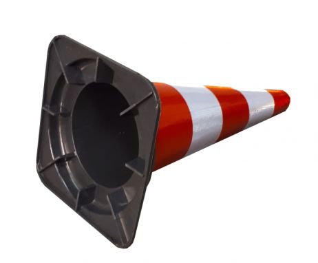 Cone 54 cm PVC R2 1.6 kg black reflective base
