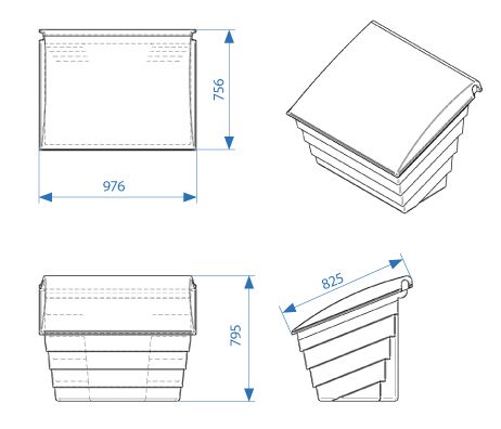 Sand container 250 L (360 kg) green