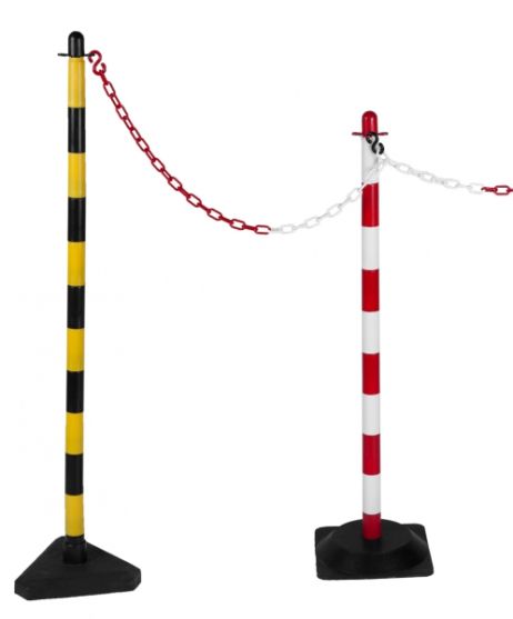 Chain post 90 cm - yellow / black - concrete base