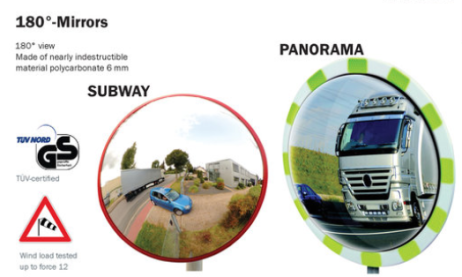 Universal mirror SUBWAY 180 ° Polycarbonate