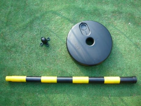 Chain post 110 cm - yellow / black - plastic base