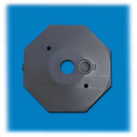 Chain post 90 cm - white / red - plastic base octagon