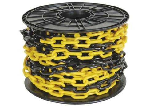 Chain 6mm - yellow / black - 50 meters on a spool