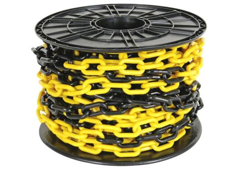 Chain 6mm - yellow / black - 30 meters on a spool