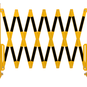 A steel barrier 4 m wide on steel feet