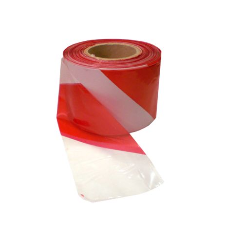 Warning tape - white / red - roll 200 rm x 80 mm