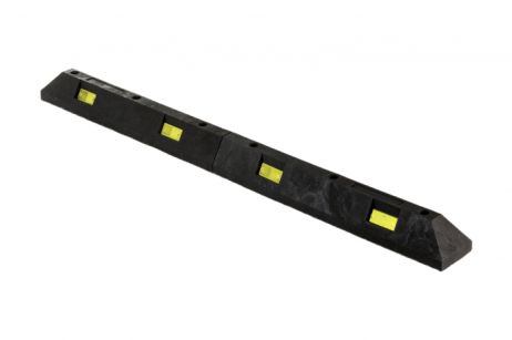 PVC parking limiter 1750x145x120mm black, reflective yellow