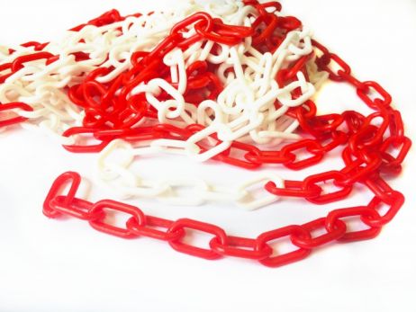 Chain 3mm - white / red