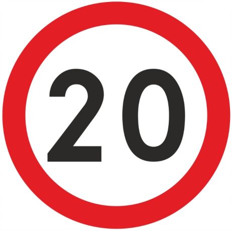 Sign B-33 (20) 600 mm + handles set.