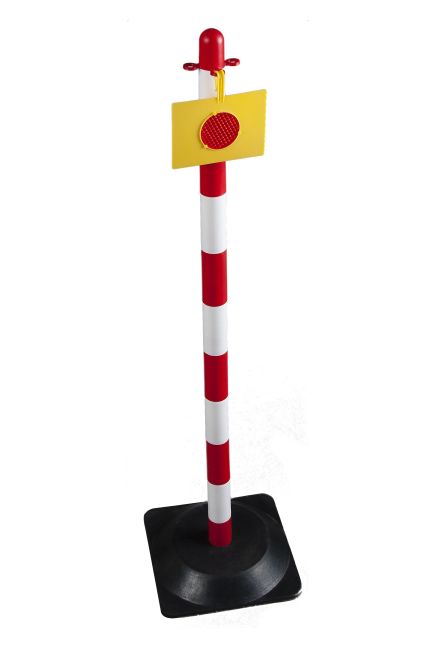 Chain post 90 cm - yellow / black - rubber base