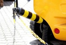 Flexible post 1000 mm - white red tape