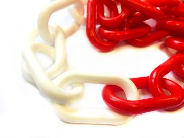 10mm chain - white / red