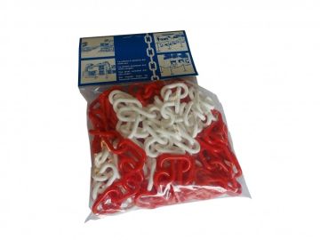 Chain 6mm - white / red - Set: 5mb + 2 connectors