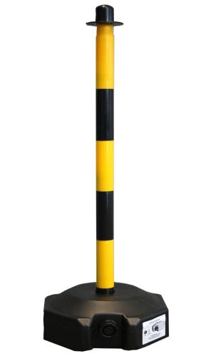 Chain post 90 cm - yellow / black - plastic base oct. 6 kg