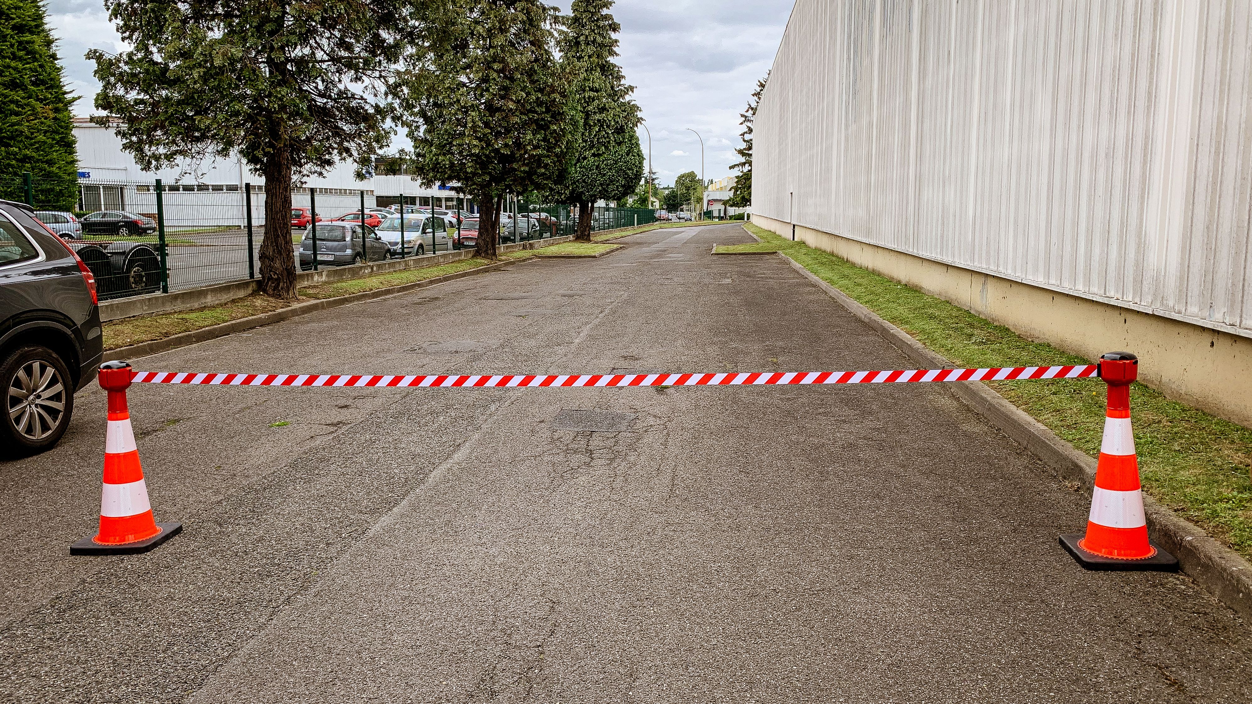 Stretch tape - 3.m - cassette / bollard overlay, red/white