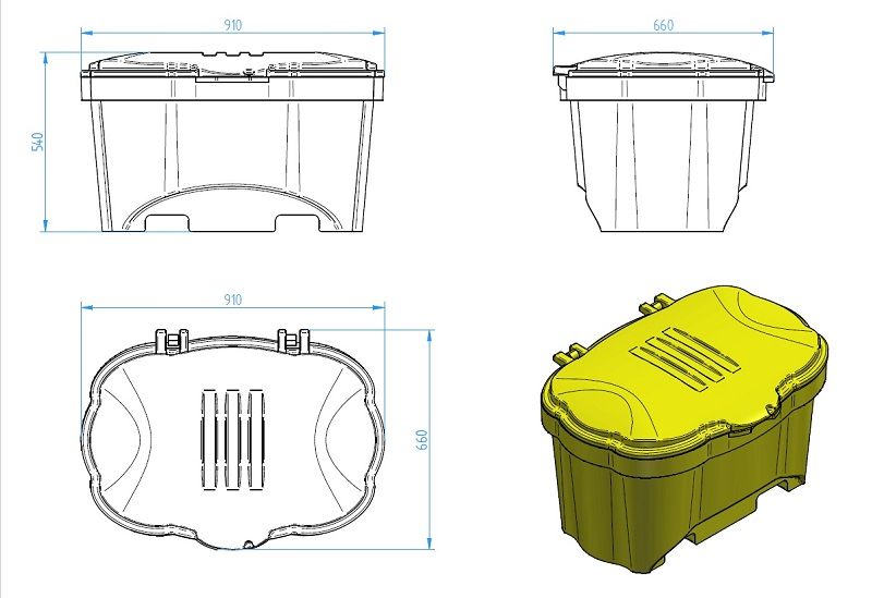 Salt or sand container 150 L green