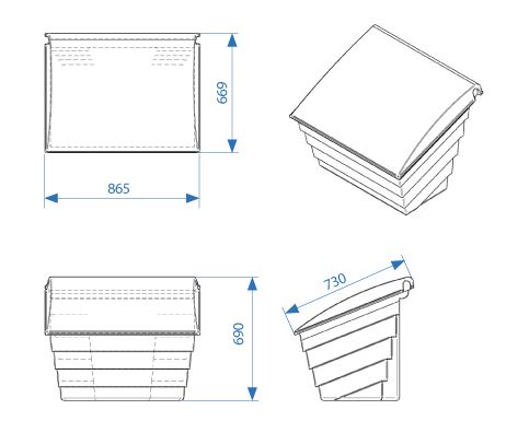 Sand container 150 L (215 kg) yellow