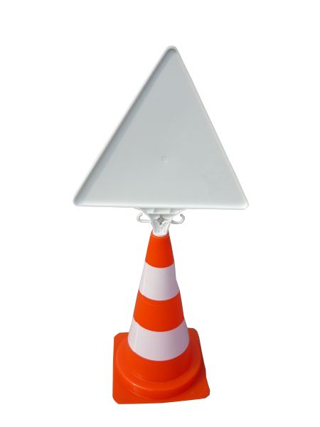 Cone overlay for attaching a warning plate