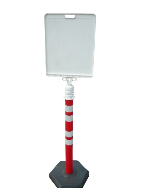 Rectangular sign for the post and the bollard