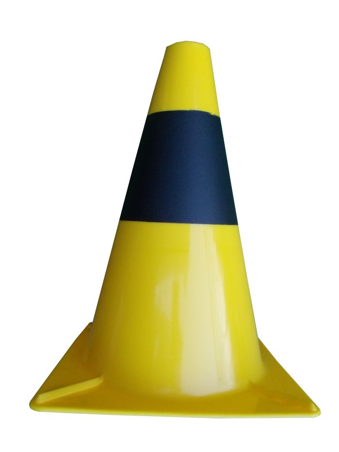 Cone 30 cm PE - yellow / black