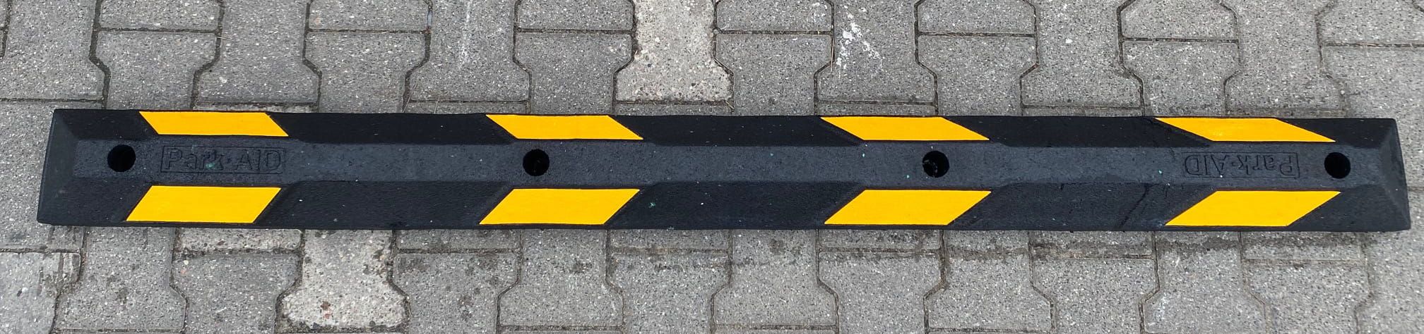 Rubber parking stopper 1800x145x100 PARKatVB Yellow tape