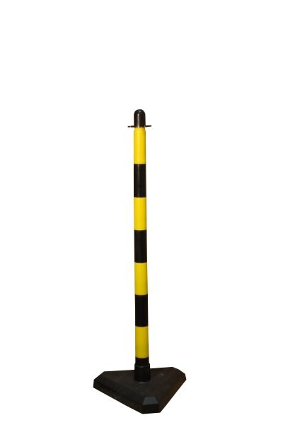 Chain post 90 cm - yellow / black - concrete base