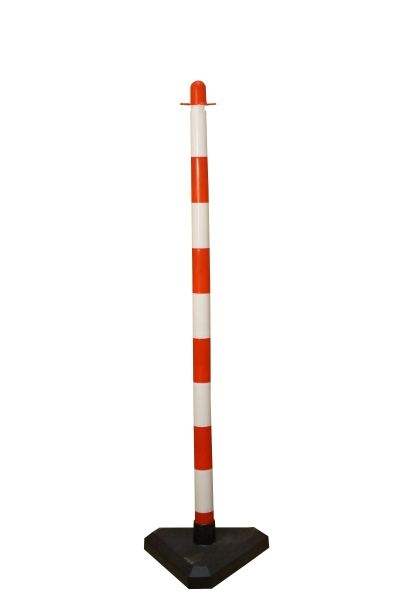 Chain post 110 cm - white / red - concrete base