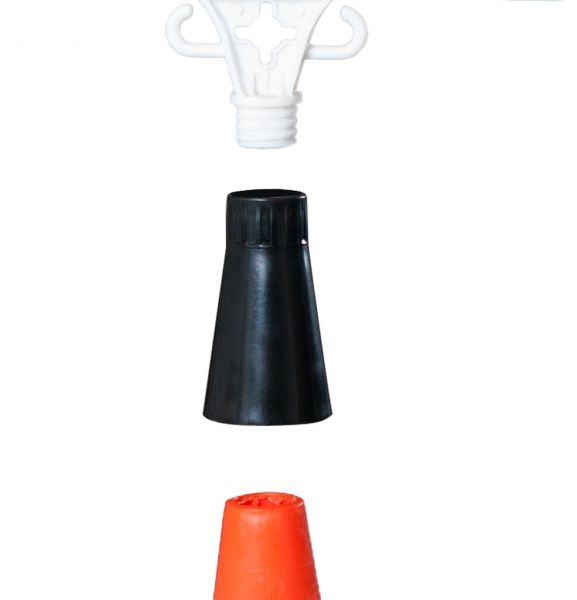 Cone overlay for attaching a warning plate