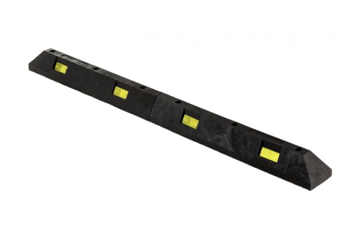 PVC parking limiter 1750x145x120mm black, reflective yellow