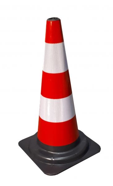 Cone 54 cm PVC R2 1.6 kg black reflective base