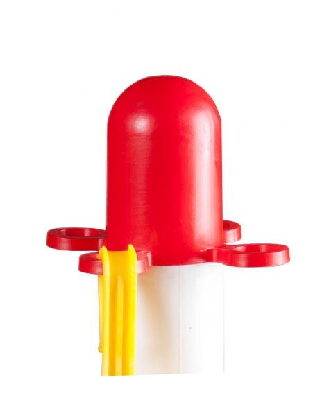Cap for the post, bollard for mounting the chain - red