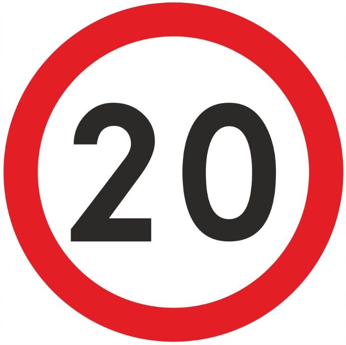 Sign B-33 (20) 600 mm + handles set.