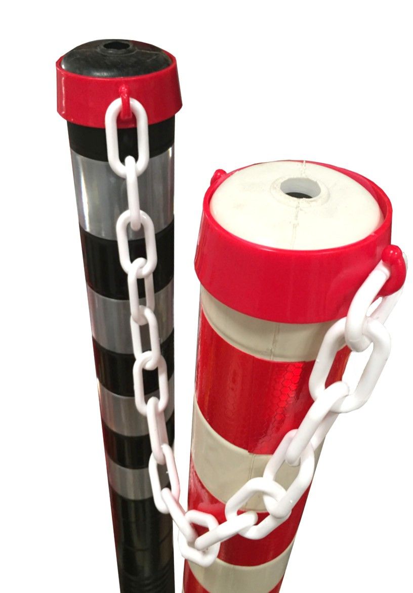 Flexible post 1000 mm - white red tape