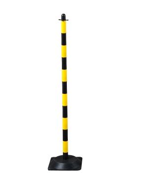 Chain pole 130 cm - yellow / black - rubber base