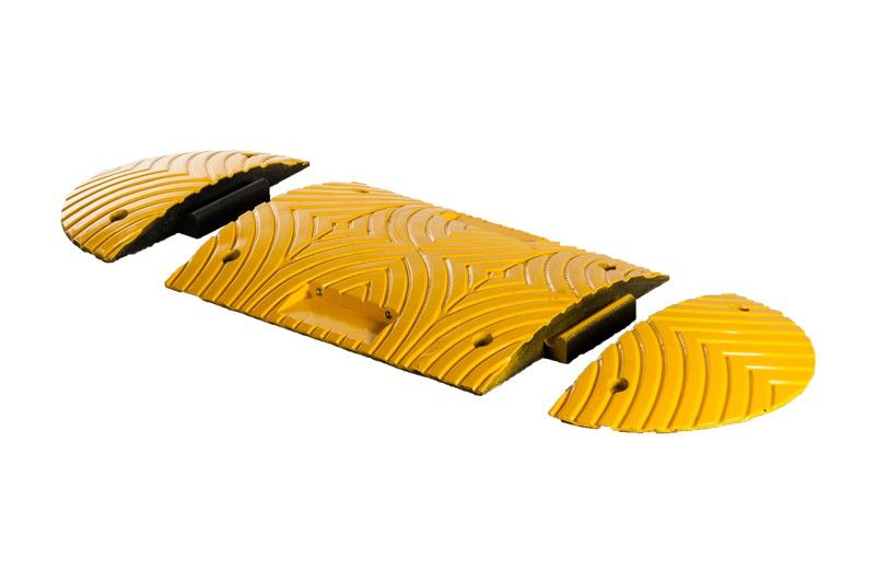 Speed bumper Slowly 7, end element, 250x500x70 mm, yellow