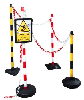 Łańcuch plastikowy 3mm - biało/czerwony