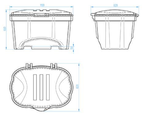 Streugutbehälter, 250 liter, grün