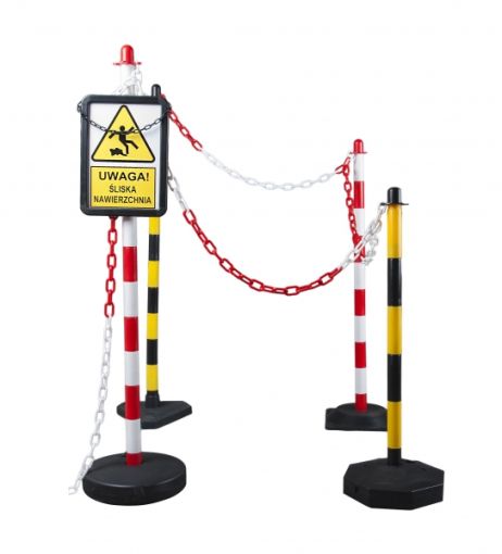 Łańcuch plastikowy 3mm - biało/czerwony