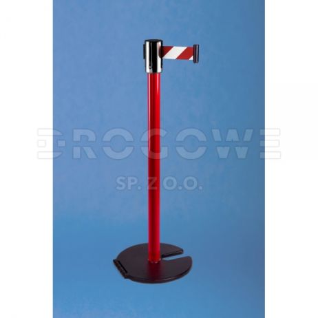 Słupek z taśmą 2,7 m podstawa na rolce