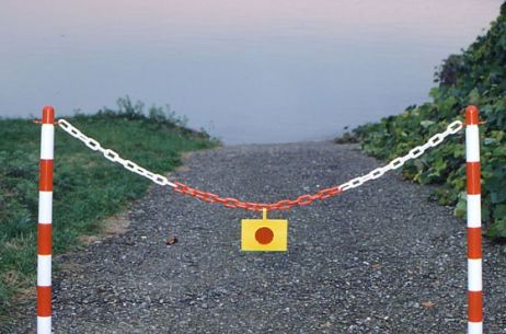 Słupek do łańcucha 90 cm - żółto/czarny - podstawa plastikowa octagon