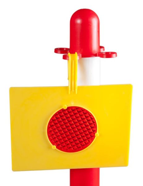 Słupek do łańcucha 90 cm - żółto/czarny - podstawa plastikowa octagon