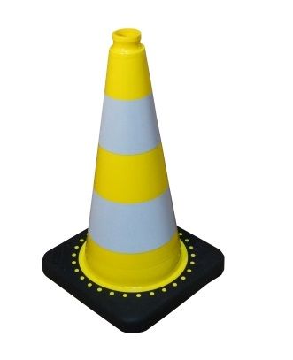 Pachołek PVC/REC 500 mm, żółty odblaskowy