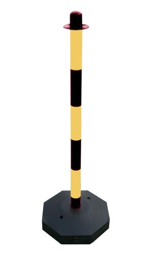Słupek do łańcucha 90 cm - żółto/czarny - podstawa plastikowa octagon