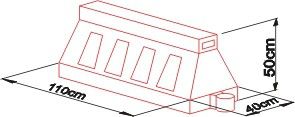Bariera drogowa plastikowa U-14/U-25 50 cm wys