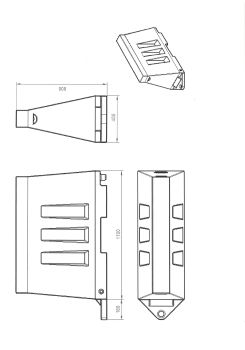 Bariera drogowa plastikowa U-14/U-25 80 cm wys.