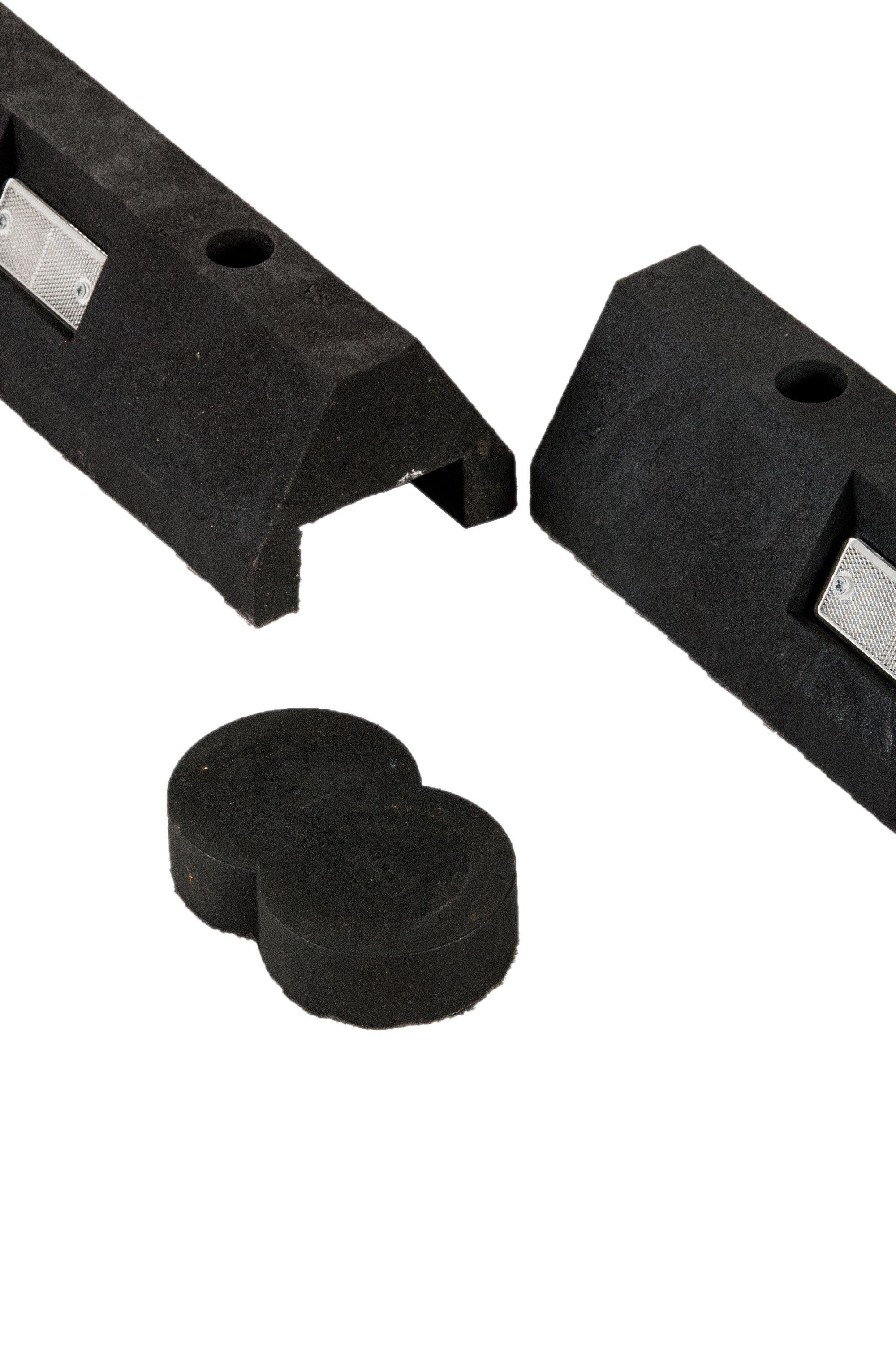 Ogranicznik parkingowy PVC 1750x145x120 mm czarny, odblask żółty